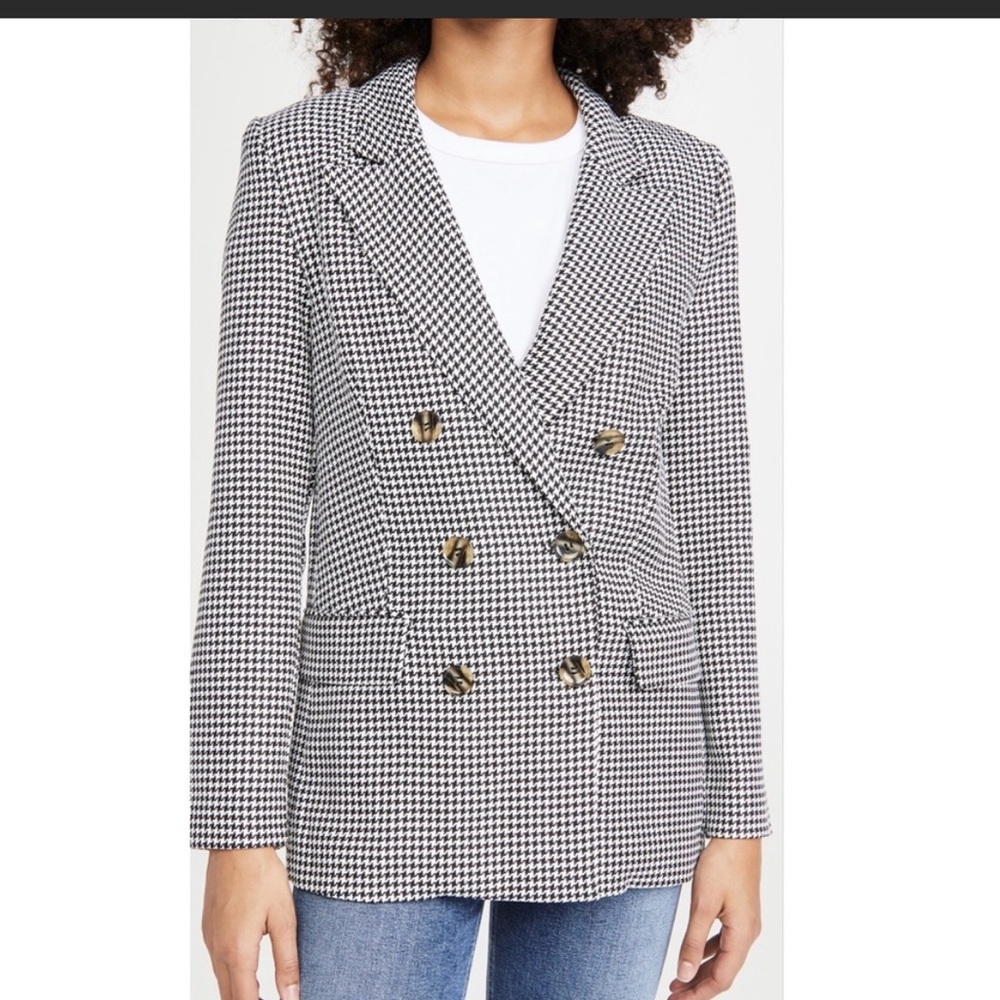 Wayf houndstooth double breasted blazer